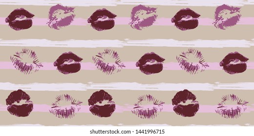 Seamless original pattern. Vector abstract hand drawing with stripes of acrylic paints and brush
