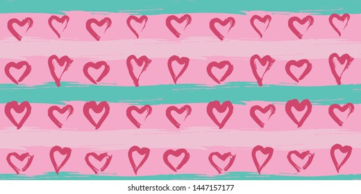 Seamless original pattern. Vector abstract hand drawing with stripes of acrylic paints and brush