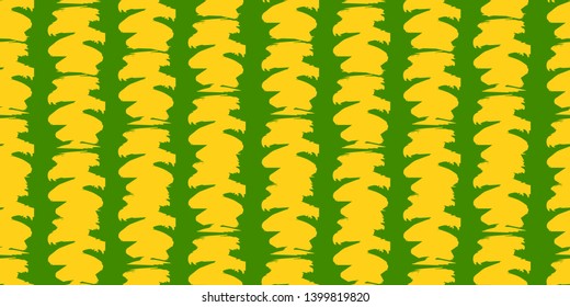 Seamless original pattern. Vertical strip, waves. Vector abstract hand drawing with stripes of acrylic paints and brushes. Geometric texture
