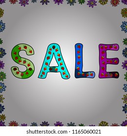 Seamless. Original poster for discount. Best sale banner. Bright abstract background with text. Lettering. Vector illustration.