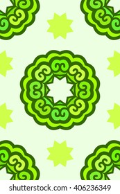 Seamless ornament, Abstract vector background green colors