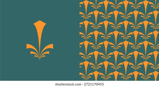Ornamento sin costuras para el embalaje Art Deco. Papel de embalaje
