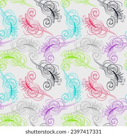 Obra de arte sin ornamentos con patrones de onda lindos dibujados a mano