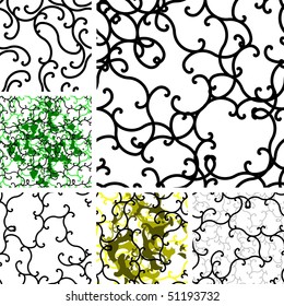 Seamless ornament backgrounds with floral elements