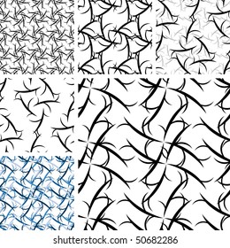 Seamless ornament backgrounds with swirl elements