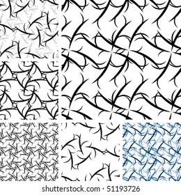 Seamless ornament backgrounds with swirl elements
