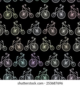 Seamless ornament with bicycles.