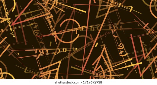 Seamless ornament of broken lines. Vector illustration