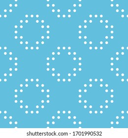 Seamless ornament. Circles pattern. Dots motif. Geometric wallpaper. Simple shapes backdrop. Rounds motif. Ethnic background. Digital paper, textile print, web design, abstract. Vector artwork.