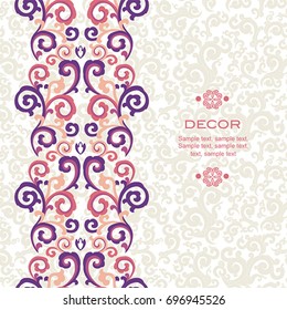 Seamless ornament, colored background. 