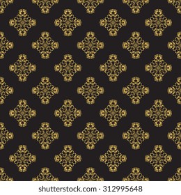 Seamless ornament dark background. Wallpaper pattern