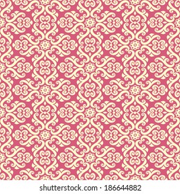 Seamless ornament with decorative elements. vintage wallpaper