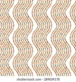 seamless ornament dots wave from circles. Retro- vector illustration