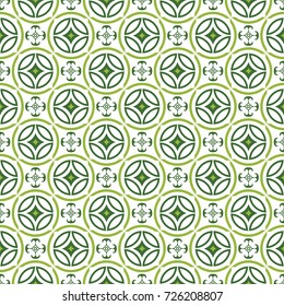 Seamless ornament in east style. Vector color background.