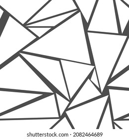 seamless ornament, endless print pattern, white triangles on gray background, simple and laconic surface design, monochrome solution, modern finish, panel and tile designs.