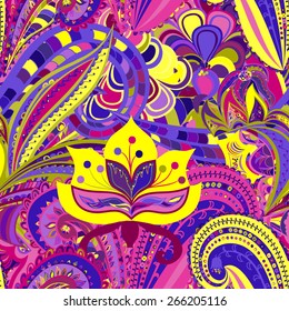 Seamless ornament ethnic background. Abstract pattern. Floral motif wallpaper. EPS-8 vector texture.