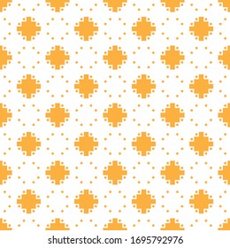 Seamless ornament. Ethnical folk wallpaper. Ancient mosaic. Inca crosses, circles pattern. Ethnic embroidery background. Tribal image. Tribe motif. Digital paper for web design, textile print. Vector