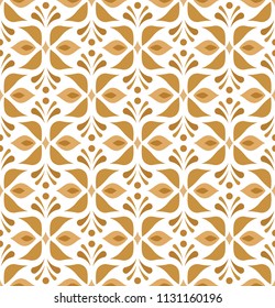 Seamless Ornament Floral Pattern. Geometric Background. Abstract Leaf Texture.