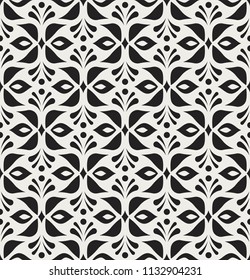 Seamless Ornament Floral Pattern. Geometric Background. Abstract Leaf Texture.