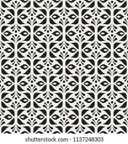 Seamless Ornament Floral Pattern. Geometric Background. Abstract Leaf Texture.