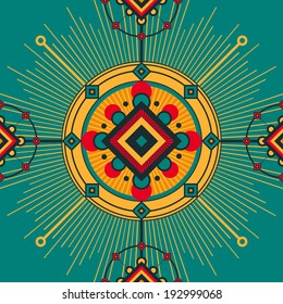 Seamless ornament with geometric forms.