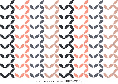 Seamless ornament of geometric leaves. Patterns of modern stylish texture. Pattern in the form of a mesh weave for embroidery, and textile interior design elements. Illustration on a white background