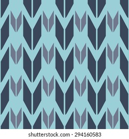 seamless ornament geometric shapes on blue background - vector illustration