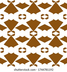 Seamless ornament. Geometrical figures wallpaper. Rhombuses, trapeziums, figures pattern. Shapes backdrop. Geometric background. Digital paper, textile print, web design, abstract. Vector artwork.