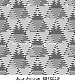 Seamless ornament. Geometrical figures wallpaper.Triangles, rhombuses, parallelograms, trapeziums, polygons pattern. Shapes backdrop. Geometric background. Digital paper, abstract.