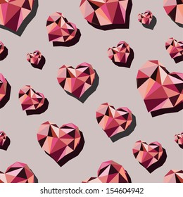 Seamless ornament with hearts