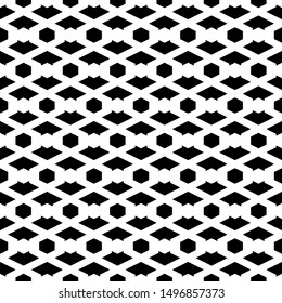 Seamless ornament. Hexagons, figures pattern. Geometrical wallpaper. Simple shapes backdrop. Geometric background. Polygons motif. Ethnic image. Digital paper, textile print, abstract. Vector artwork