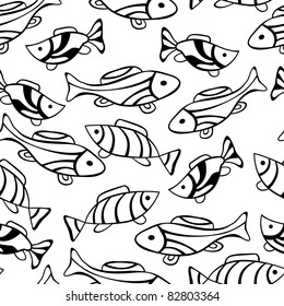 Seamless ornament with little fishes