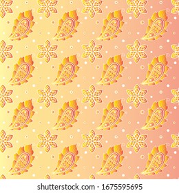 Seamless ornament, mandala. Ethnic. Handmade, painted background. Islam, Arabic, Indian, Ottoman motifs. Tribal pattern. Abstract Flower. Decorative elements for design