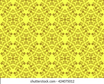 Seamless ornament, mandala. Ethnic. Handmade, painted background. Islam, Arabic, Indian, Ottoman motifs. Tribal pattern. Abstract Flower. Decorative elements for design