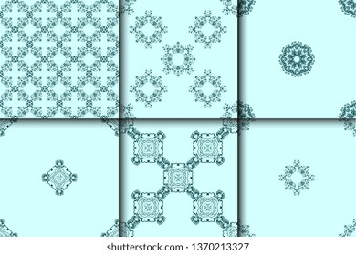 Seamless ornament on background. Floral ornament on background. Wallpaper pattern. Contemporary pattern. Textile pattern. Set