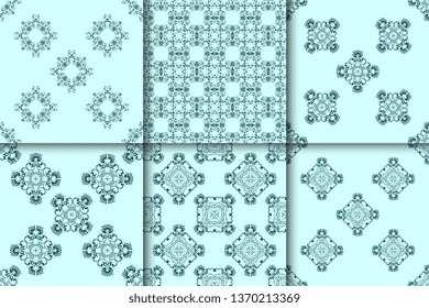 Seamless ornament on background. Floral ornament on background. Wallpaper pattern. Contemporary pattern. Textile pattern. Set