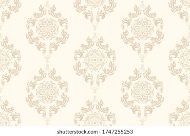 Seamless ornament on background. Floral ornament on background. Wallpaper pattern. Template for design of your interior