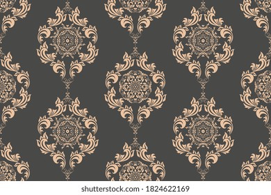 Seamless ornament on background. Floral ornament on background. Wallpaper pattern. Template for design of your interior