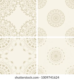 Seamless ornament on background. Set. Floral ornament on background. Template for your tile design. Wallpaper pattern