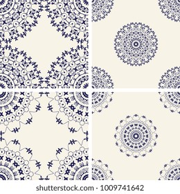 Seamless ornament on background. Set. Floral ornament on background. Template for your tile design. Wallpaper pattern