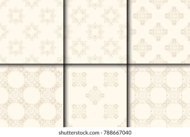Seamless ornament on background. Set. Floral ornament on background. Wallpaper pattern. Contemporary pattern. Textile pattern