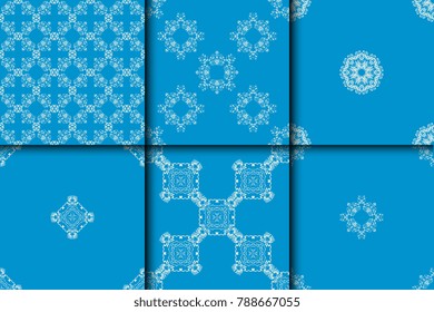 Seamless ornament on background. Set. Floral ornament on background. Wallpaper pattern. Contemporary pattern. Textile pattern