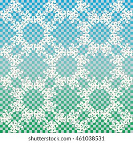 Seamless ornament on the background of squares. Vector illustration