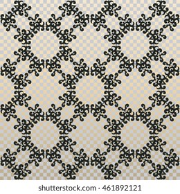 Seamless ornament on the background of squares. Vector illustration