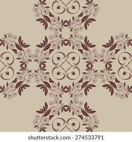 Seamless ornament on background. Wallpaper pattern