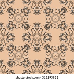 Seamless ornament on background. Wallpaper pattern