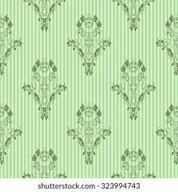 Seamless ornament on background. Wallpaper pattern. Vintage wallpaper
