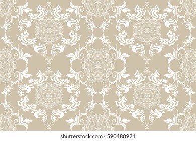 Seamless ornament on background. Wallpaper pattern