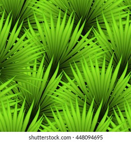 Seamless ornament with palm leaves. Texture. Background. Repeated pattern. Summer style. Nice background for your projects. Desktop wallpapers.