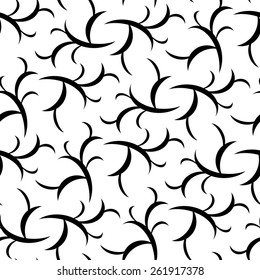 Seamless ornament pattern with black elements on white